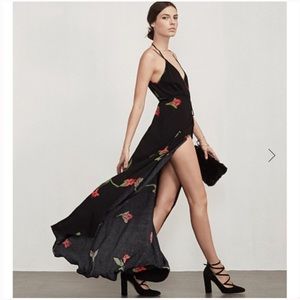 Reformation Black Floral Maxi Dress